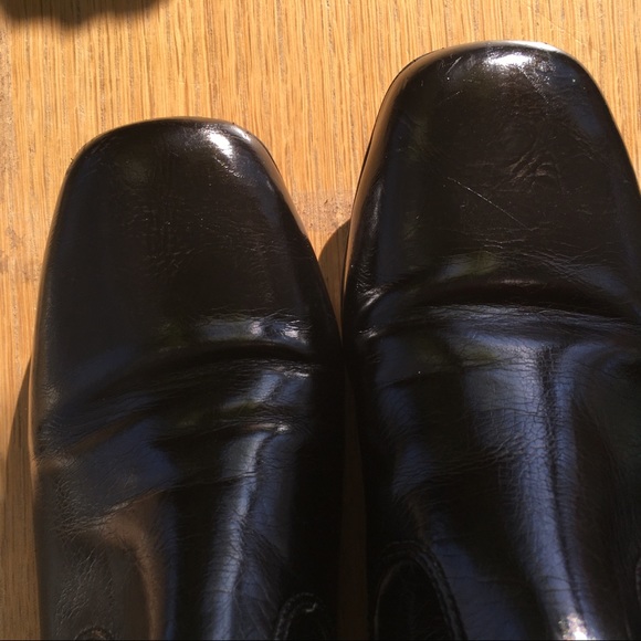 Franco Sarto Retro Style Fitted Black Patent Knee High Boots Black - Picture 2 of 9